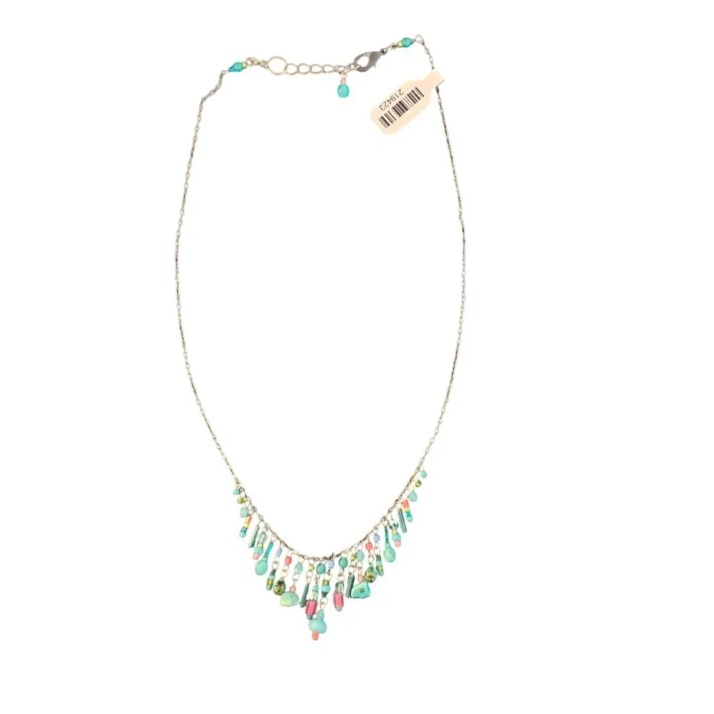 Turquoise Bead Fringe Necklace